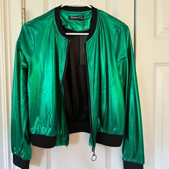 Metallic Green Jacket NWT - Picture 2 of 3